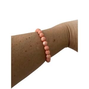 peach beaded bangle bracelet